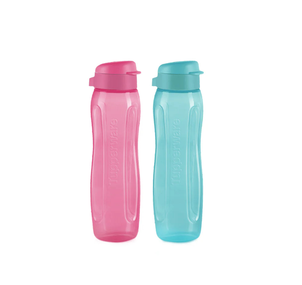 Tupperware AQUASLIM Bottles 750ML (Set of 2) Pink and Blue