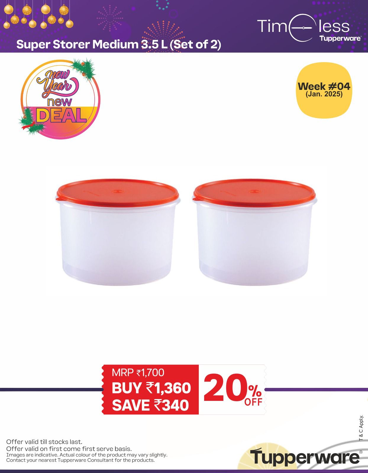 Tupperware SUPER STORER MEDIUM 3L (Set of 2)