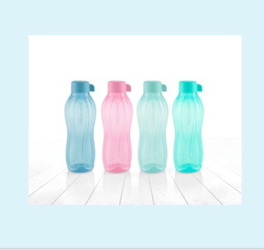 Tupperware Aquasafe 500ml Water Bottles set of 4, multicolour